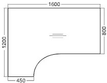 ProOffice C ergonomikus asztal 180 x 120 cm, bal, dió