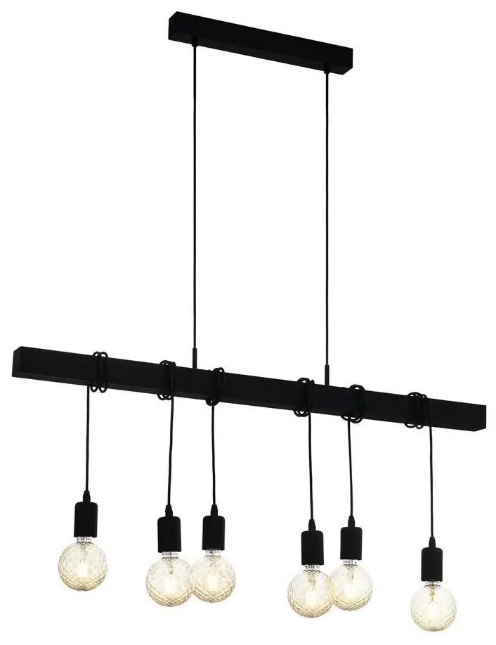 Eglo 49755 - Függeszték TOWNSHEND 6xE27/60W/230V