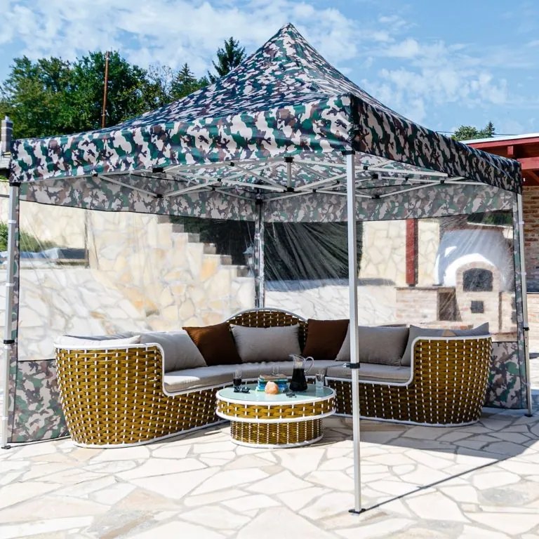 INSTENT PRO Kerti pavilon 3 x 3 m Woodland + 2 oldalfal