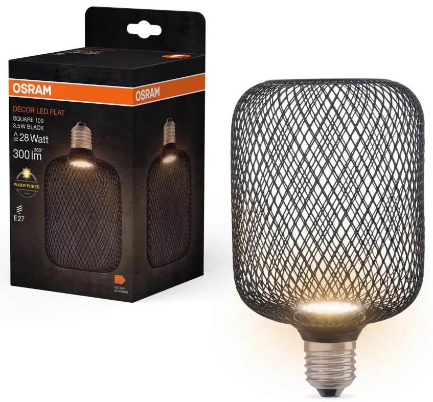 LED Izzó DECOR FLAT E27/3,5W/230V 2700K fekete - Osram