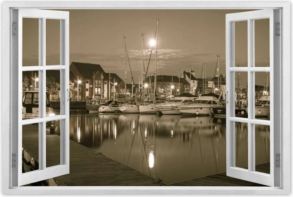 Poszterek 60x40 Kikötő-Fotó szépia