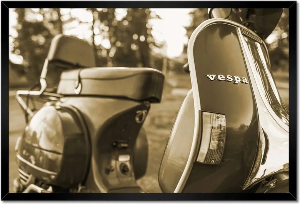 Poszterek keretben 60x40 Vespa robogó szépia