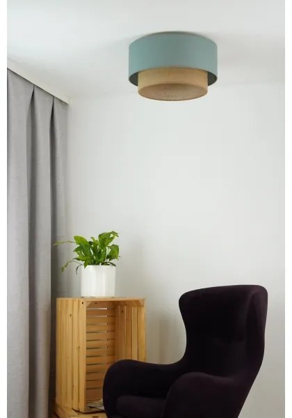 Duolla - Mennyezeti lámpa BOHO 1xE27/15W/230V átm. 45 cm zöld/barna