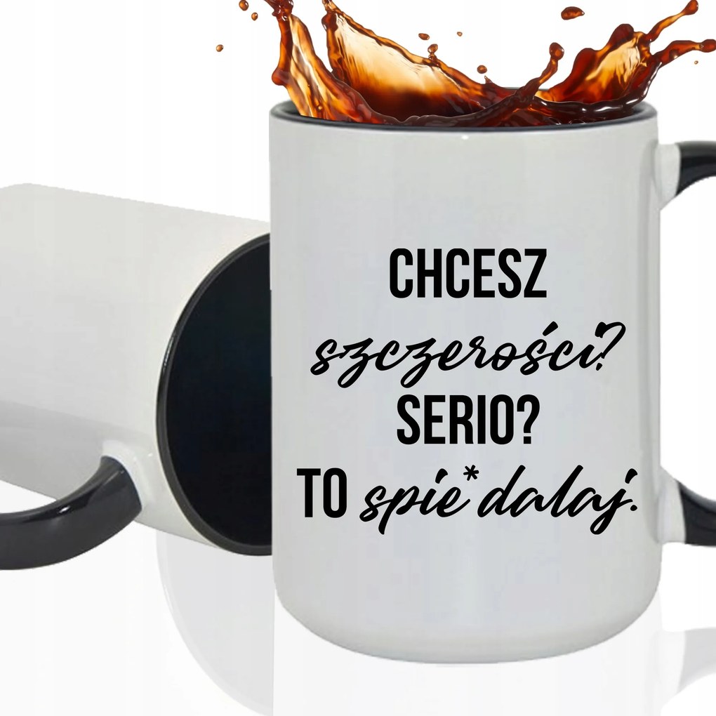 Bögre Fehér XXL Belső Fekete Nagy Kerámia Ajándék Őszintén Sp*erdalaj