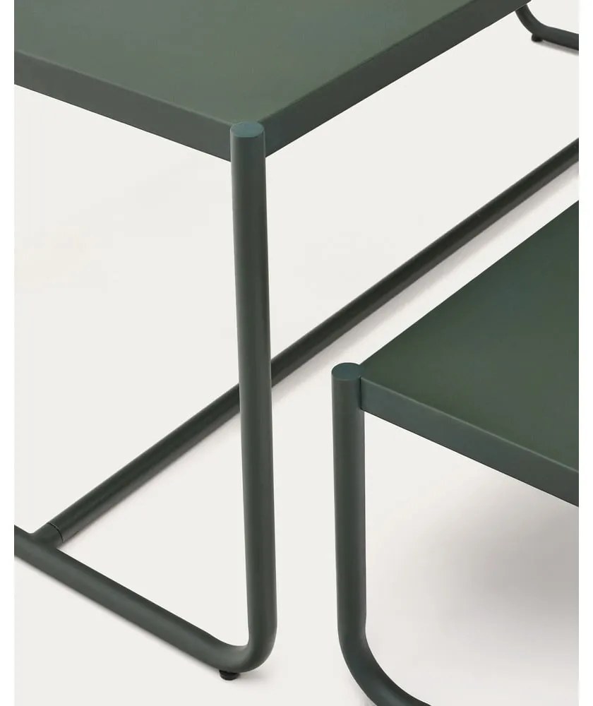 Sötétzöld fém négyszemélyes kerti étkezőgarnitúra Sotil – Kave Home