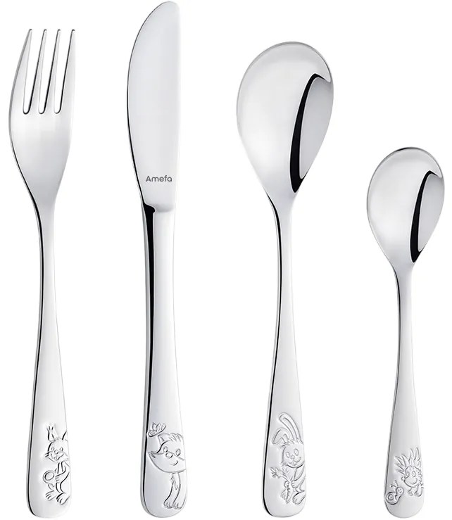 Amefa 4 részes Forest Friends gyermekevőeszközkészlet