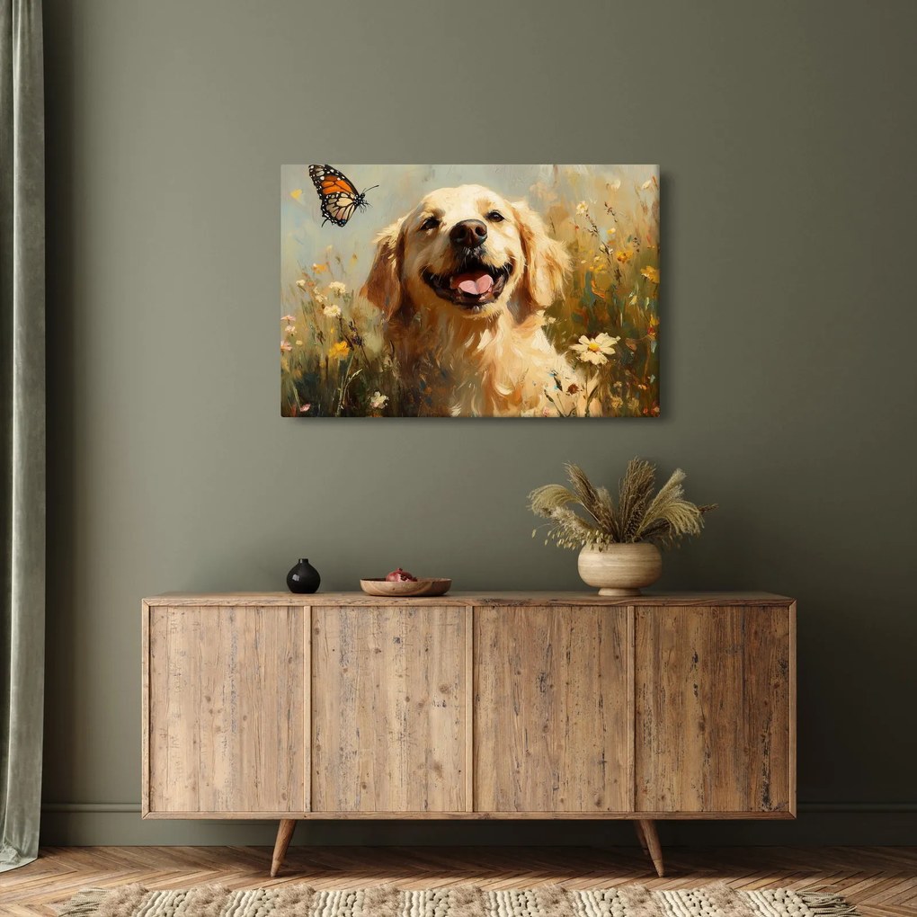 Kép - Boldog kutyus (90x60 cm)