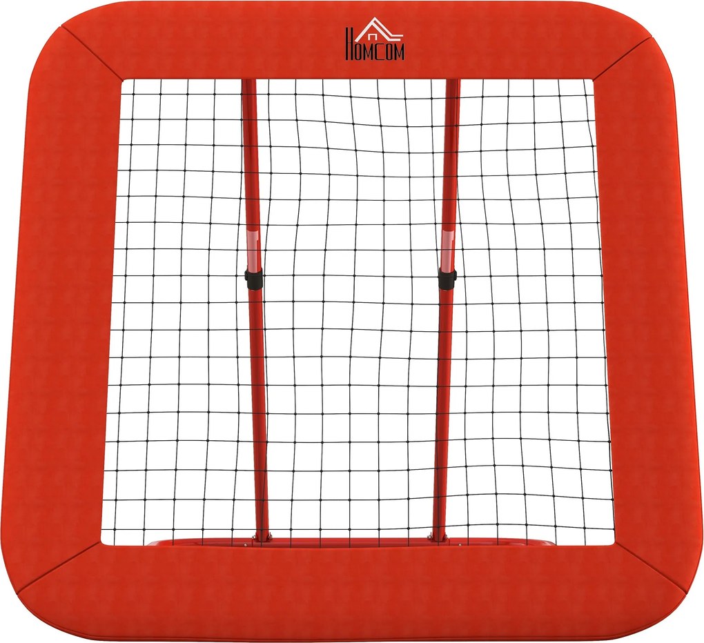 HOMCOM Focirebounder, Visszapattanó Fal Védő Élekkel, 5 Szintben Állítható, Hordozható Visszapattanó, Focikapu Tinédzsereknek, Visszapattanó Fal Kézil