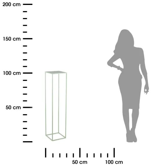 Virágállvány 100x24 cm világoszöld