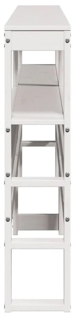 fehér tömör fenyőfa fejtámla polcokkal 200 cm