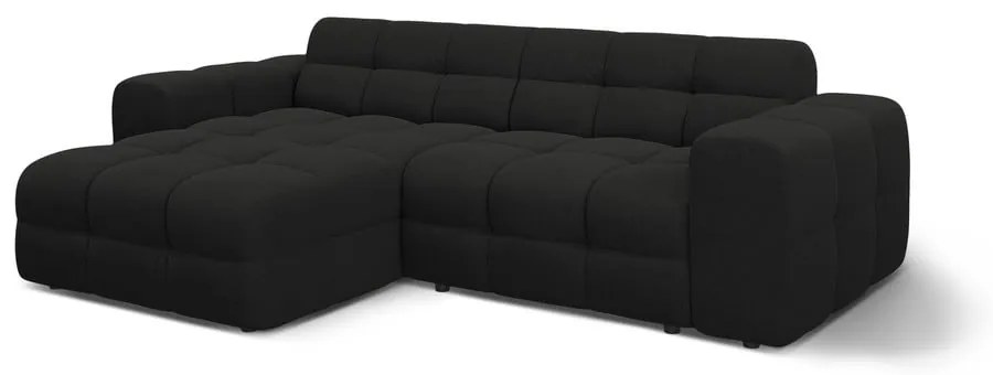 Fekete sarokkanapé (bal oldali-heverő résszel) Kendal – Micadoni