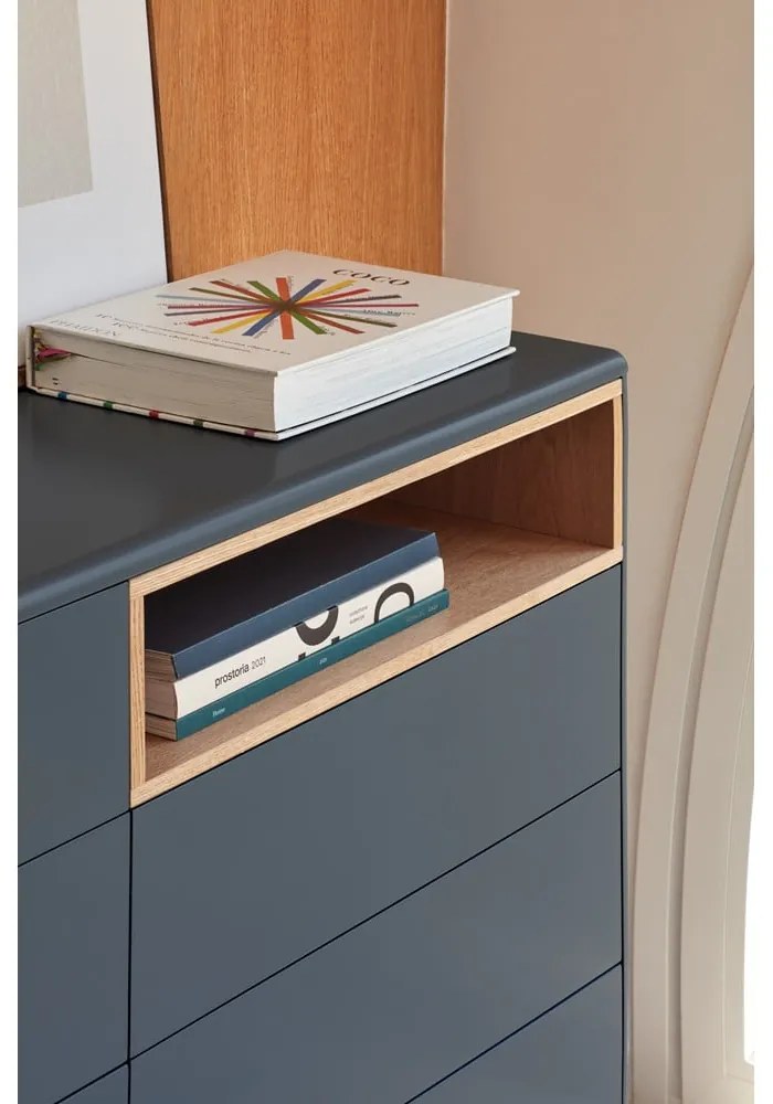 Sötétszürke alacsony komód 120x90 cm Corvo - Teulat