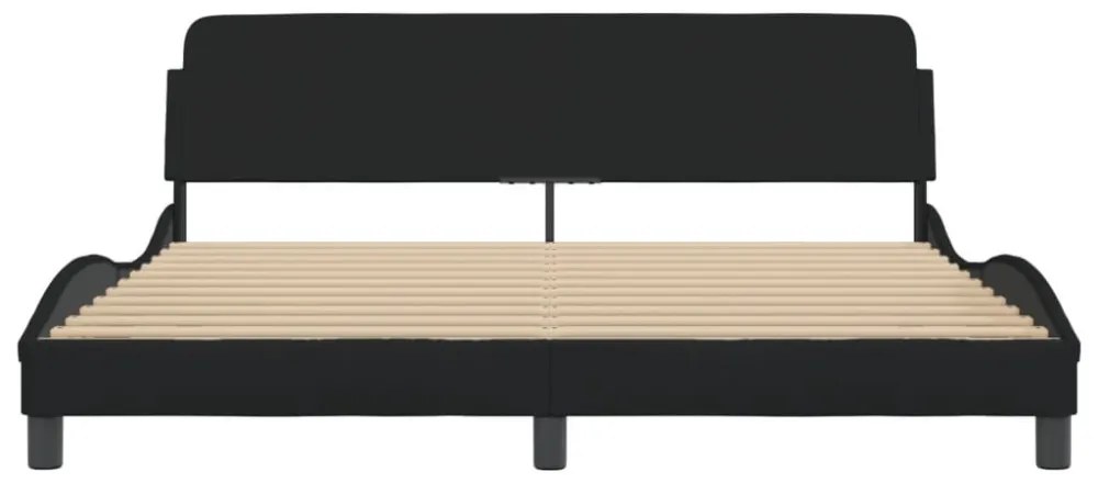 fekete szövet ágykeret Dover 180 x 200 cm