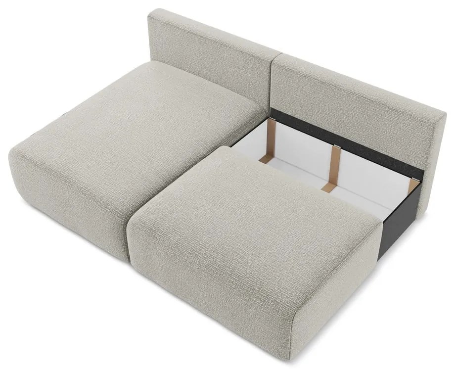Világosszürke kinyitható-tárolóhelyes sarokkanapé (bal oldali) Kalena – Makamii