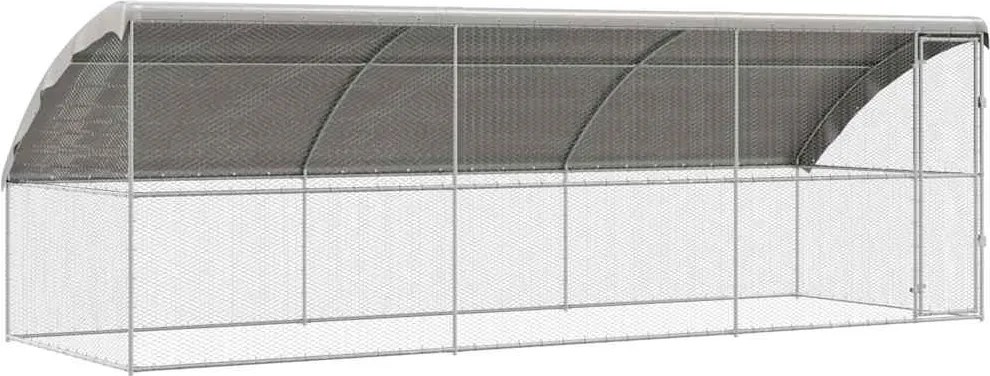 vidaXL Csirkeketrec 3 pcs Ezüst 600 x 200 x 198,5 cm Horganyzott acél