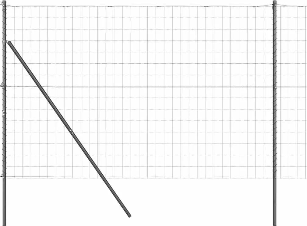 vidaXL Kerítés oszlopokkal Szürke 1,6 x 10 m Acél és PVC