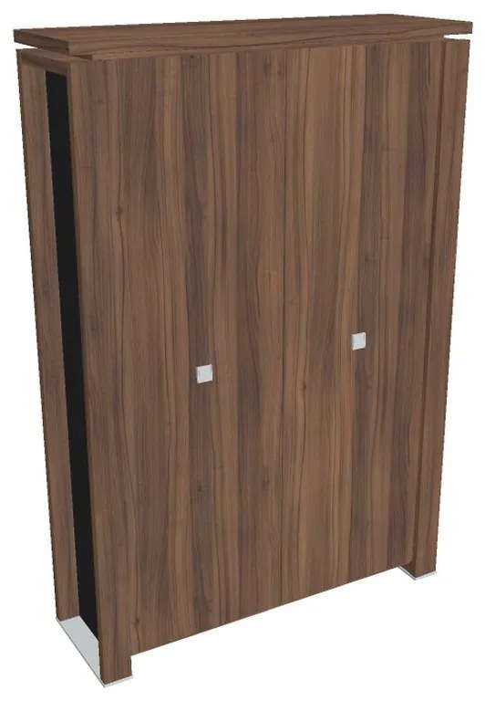 Verno+ S magas szekrény 140 x 46 x 210 cm, dió / fekete