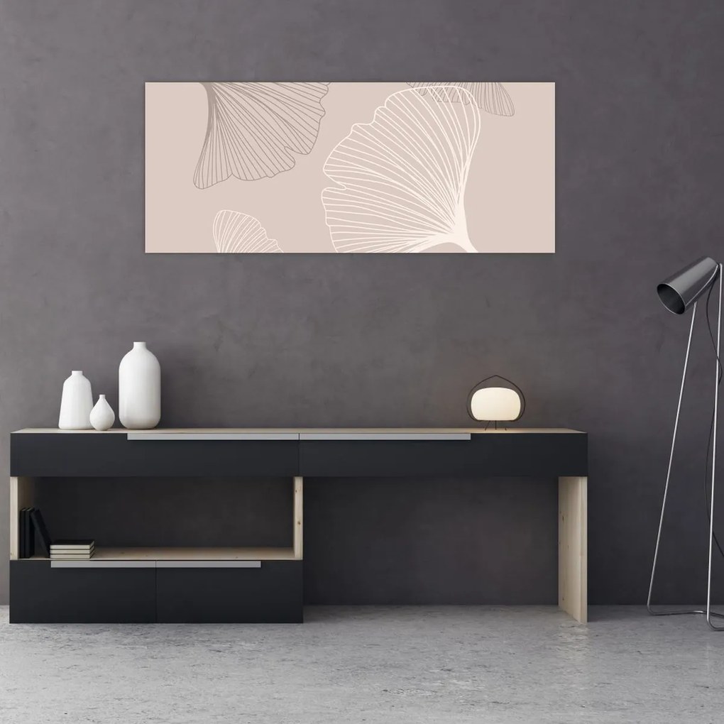 Kép - Bézs színű levelek N⁰6 (120x50 cm)
