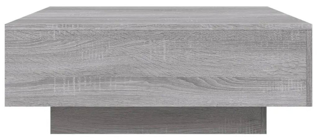 szürke sonoma színű dohányzóasztal LED-lámpákkal 80x80x31 cm