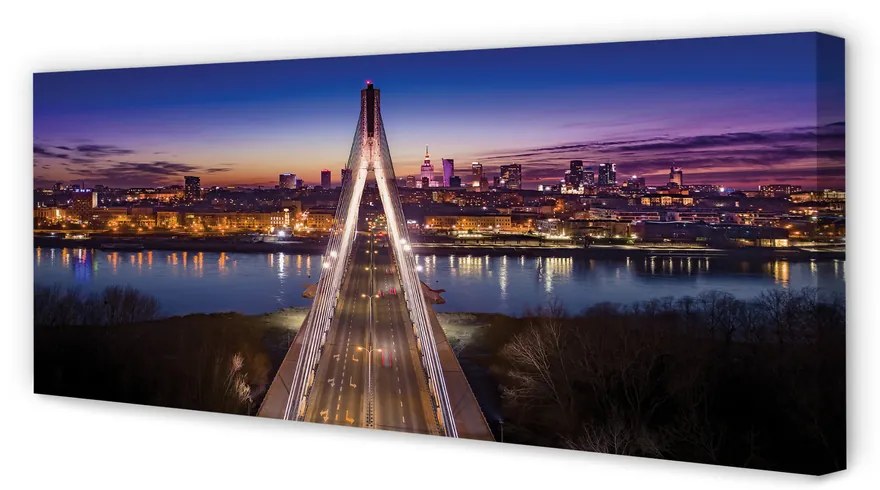 Canvas képek Varsó panoráma folyó híd 100x50 cm