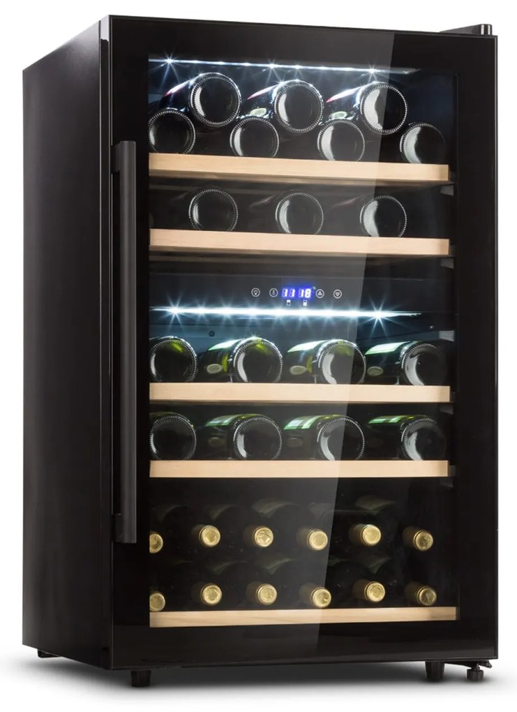 Klarstein Barossa 40D, borhűtő,135 liter, 2 zóna, 41 palack, üvegajtó, érintőképernyős