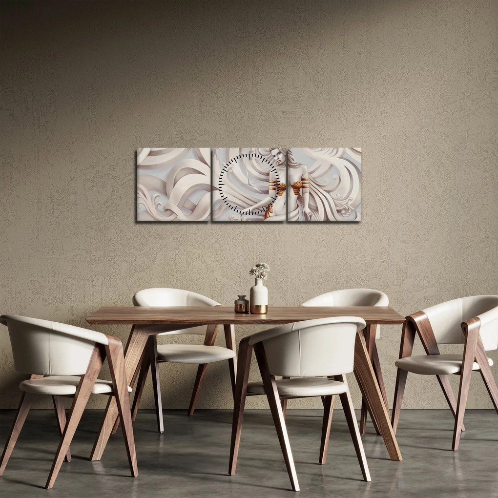 Az istennő képe virágmotívummal (órával) (90x30 cm)
