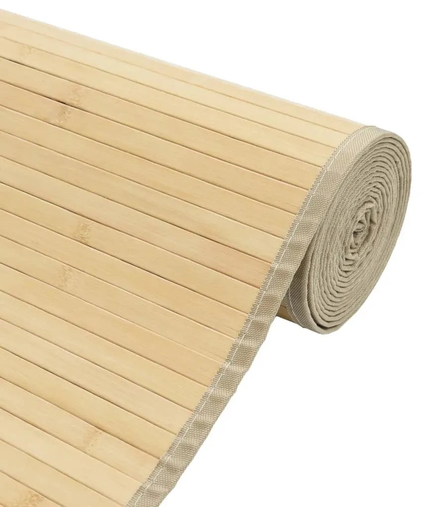 négyszögletű világos természetes bambusz szőnyeg 60 x 1000 cm