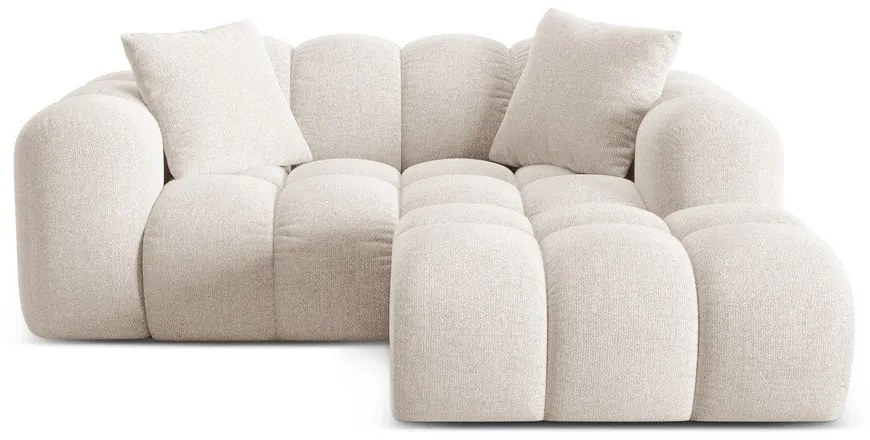 Krémszínű zsenília sarokkanapé (jobb oldali-heverő résszel) Treno – Cosmopolitan Design