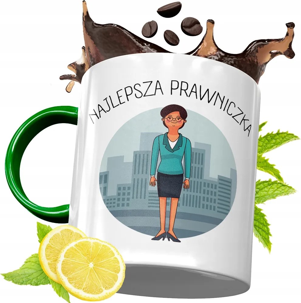 Zöld Bögre Ügyvédnőnek Ajándék, fényképes nyomattal