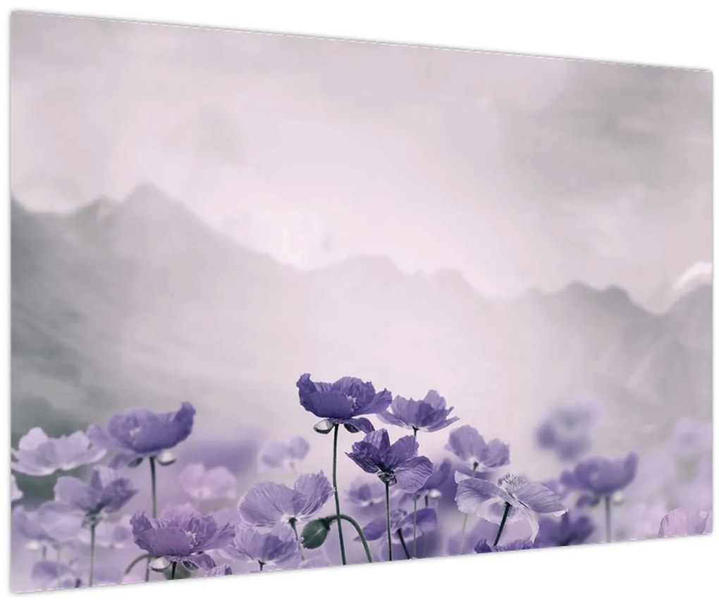 Kép - Lila virágok a hegyekben (90x60 cm)