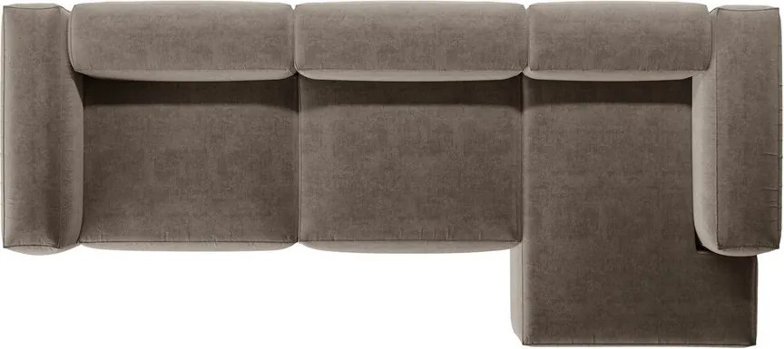 Barna sarokkanapé (jobb oldali-heverő résszel) Bergamo – Cosmopolitan Design