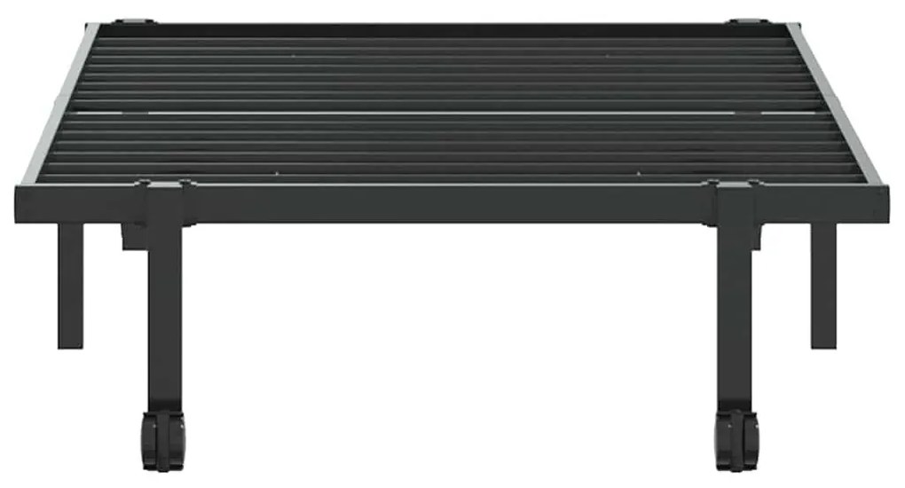 fekete acél ágykeret matrac nélkül összecsukható 90x200 cm
