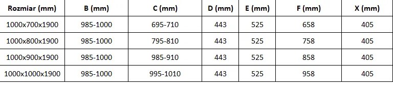 Mexen Omega zuhanykabin 100x90cm, 8mm üveg, króm profil-szürke üveg, 825-100-090-01-40