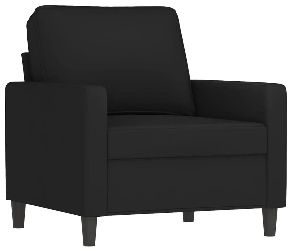 fekete bársony kanapéfotel lábtartóval 60 cm