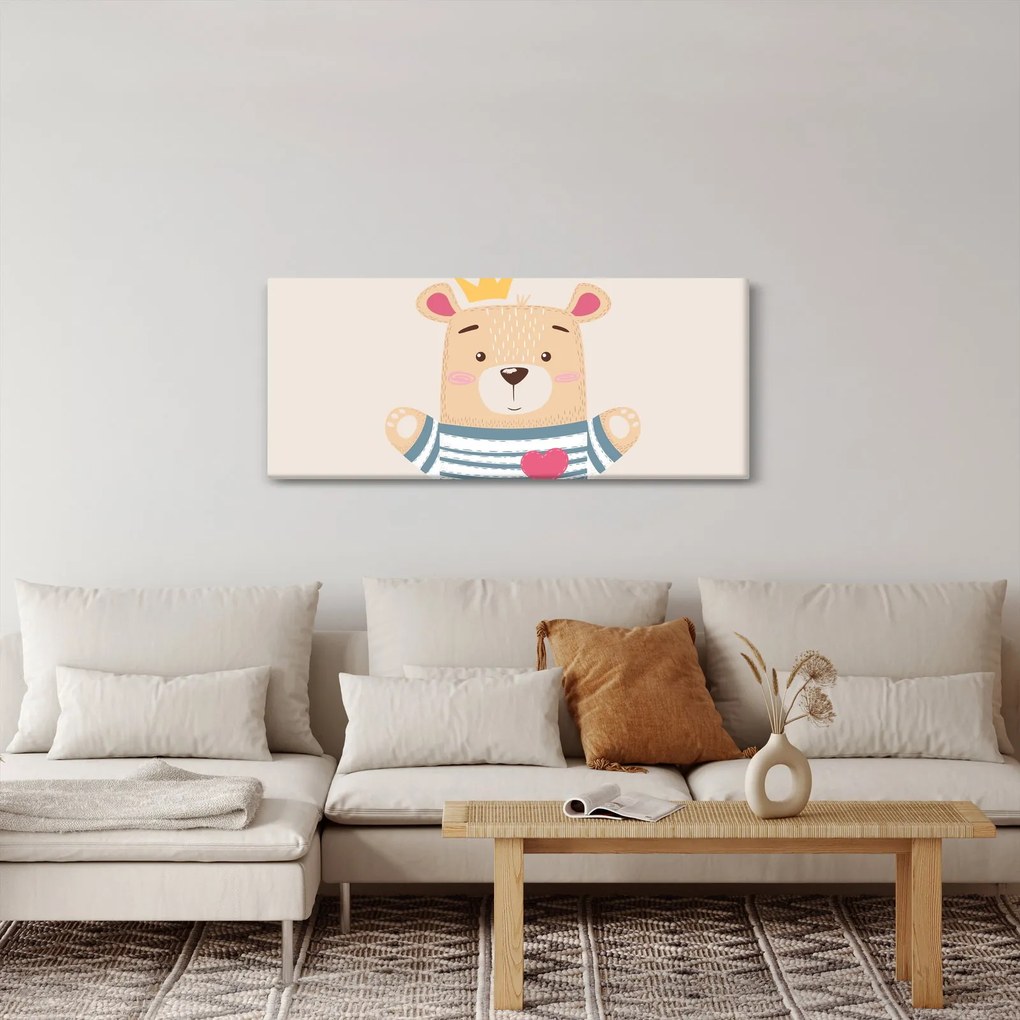 Kép - Teddy maci koronával (120x50 cm)