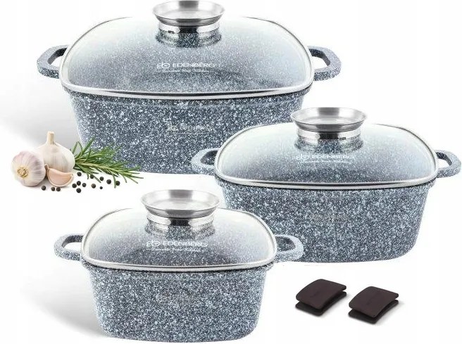 Edénykészlet kerámia bevonattal gránit 6 db-os indukciós