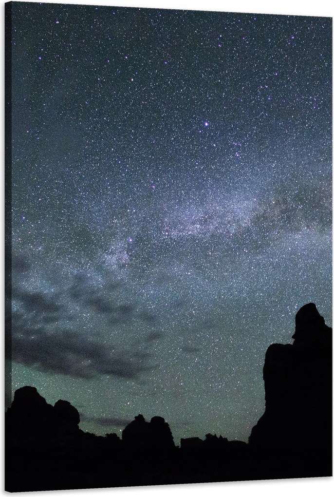 Vászonkép Természet Kozmosz Hegyek Sötétség Éjszaka Csillagászat 60x90