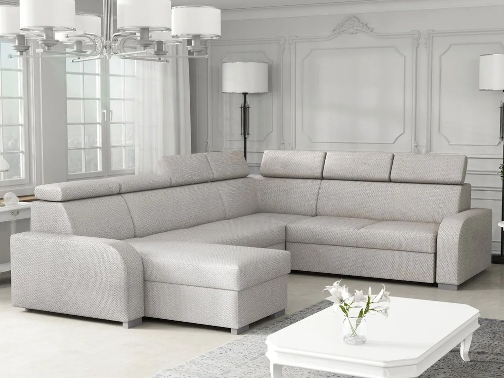 Sarokkanapé U Lyseri 2rR2pLC (világosszürke) (tárolóhellyel). 1104928