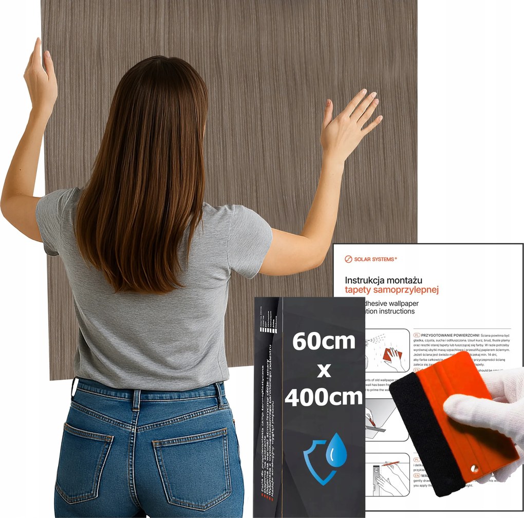 Öntapadós tapéta Vízálló Konyha Fal Bútor Bézs Fa