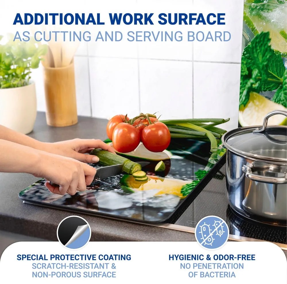 Edzett üveg tűzhely fedőlap szett 2 db-os 30x52 cm Mojitos – Wenko