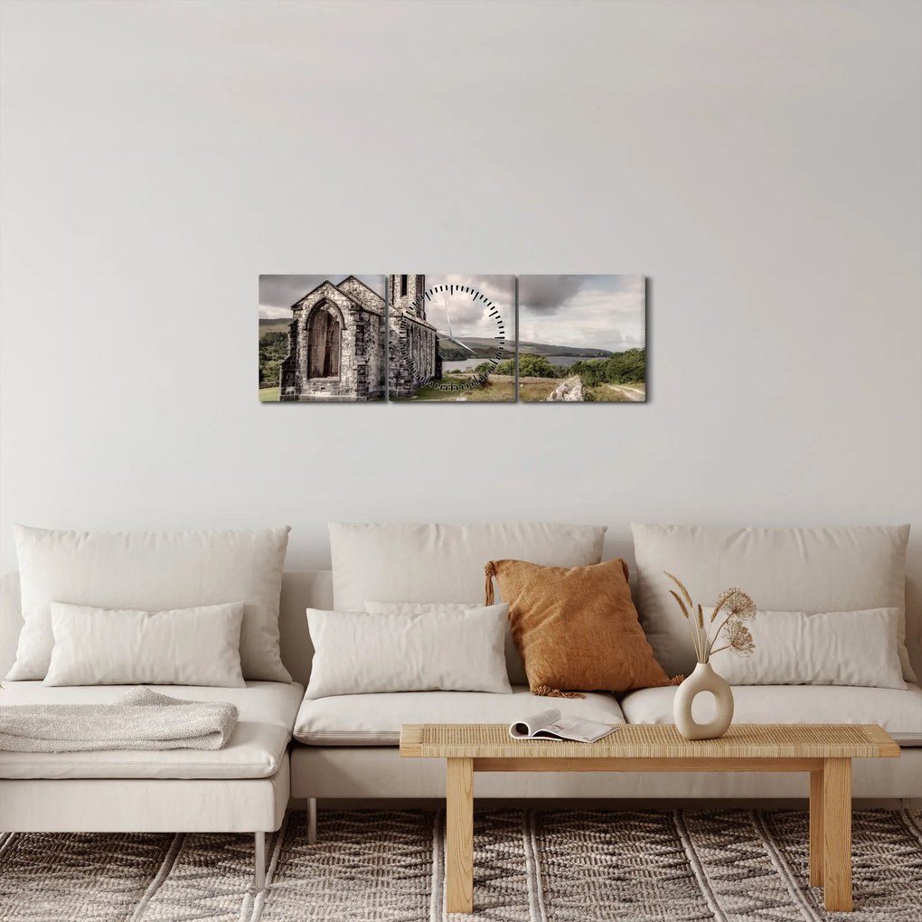 Kép - Ír templom (órával) (90x30 cm)