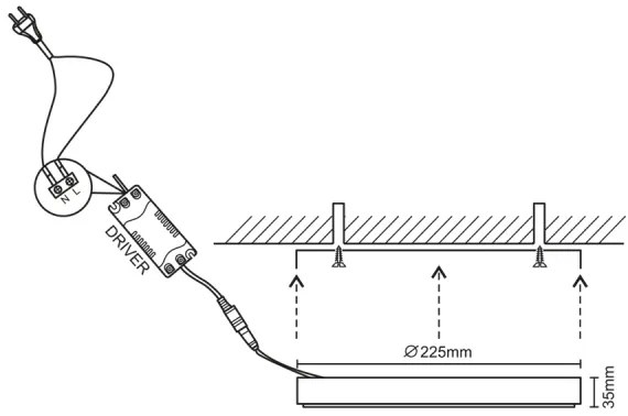 LED Mennyezeti lámpa LED/18W/230V 4000K átm. 22,5 cm