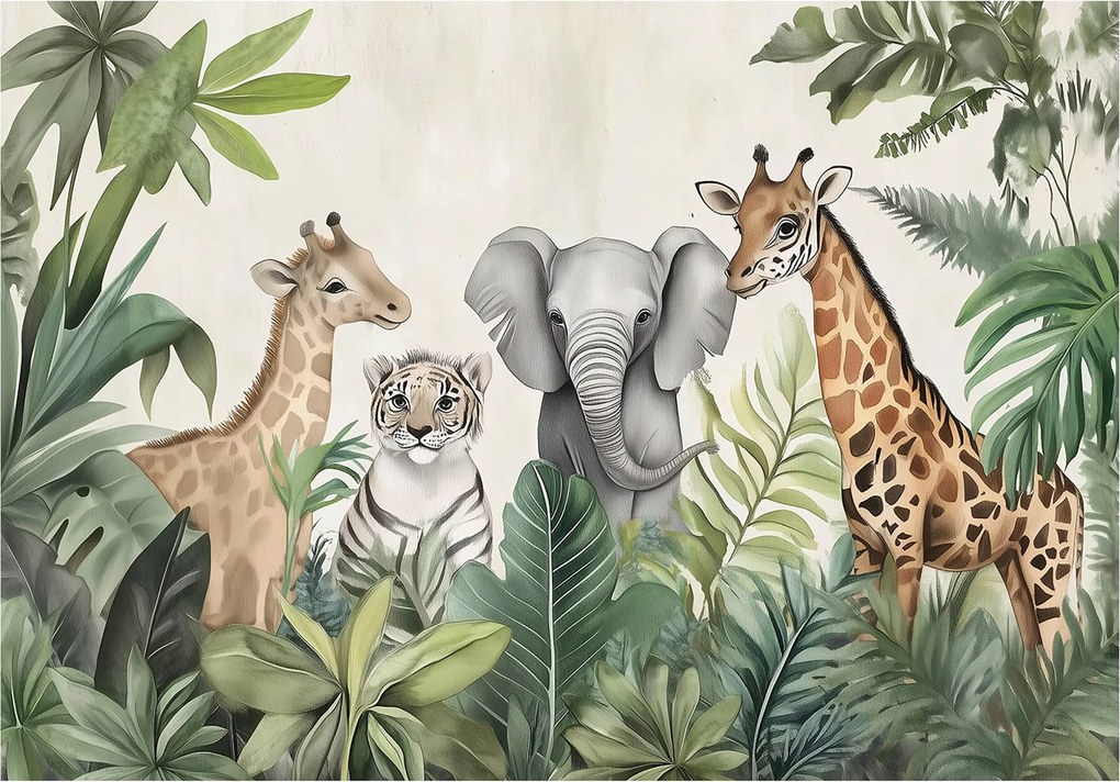 Gyerek Fotótapéta Állatok Dzsungel Tapéta Gyerekszoba 200x140