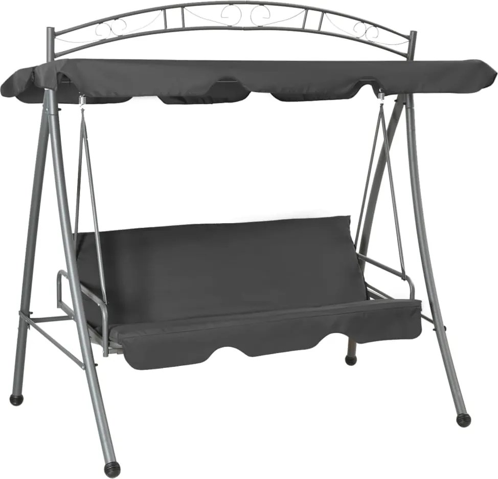 vidaXL átalakítható antracit acél hintaágy tetőponyvával 198x120x205cm