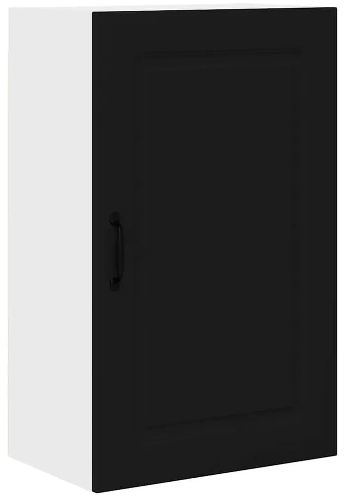 Fali konyhaszekrény polcokkal Fekete 50 x 31 x 80 cm Faanyag