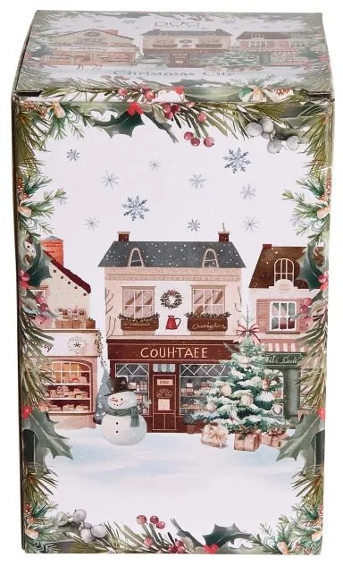 Karácsonyi Porcelán keksztároló 11x19 cm 800 ml díszdobozban Christmas City 2