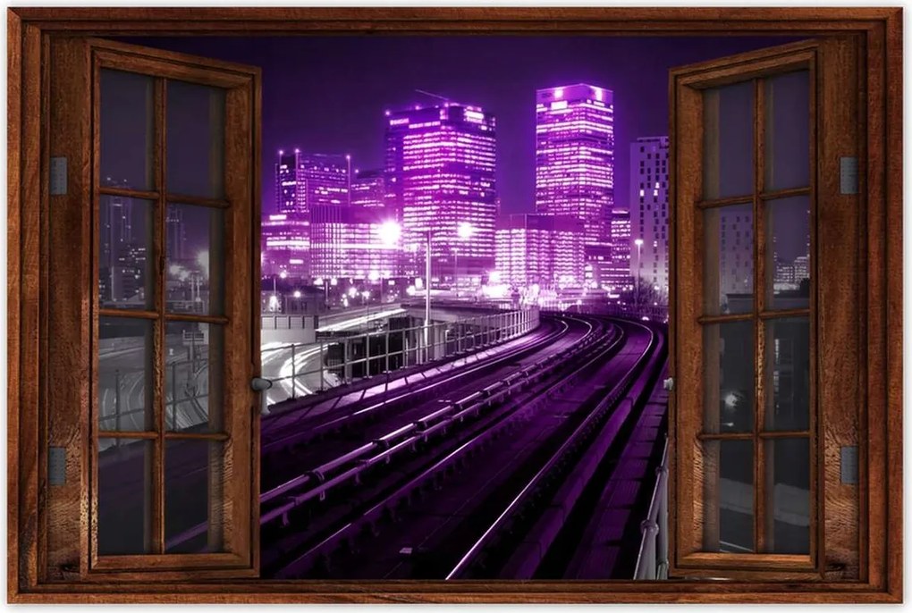 Poszterek 120x80 Lila felhőkarcolók