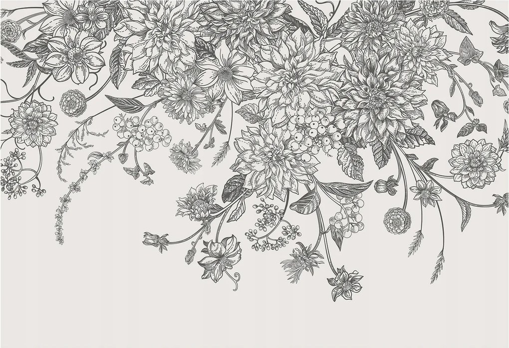 Dekoratív fotótapéta falra Könnyű összeszerelés Virágmintás 152x104 Ragasztó