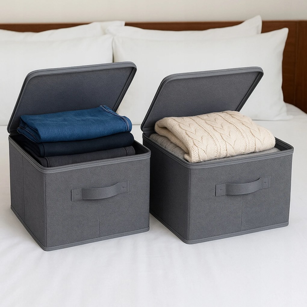 Tároló Dobozok Ruhákhoz Fogantyúkkal 6 Db