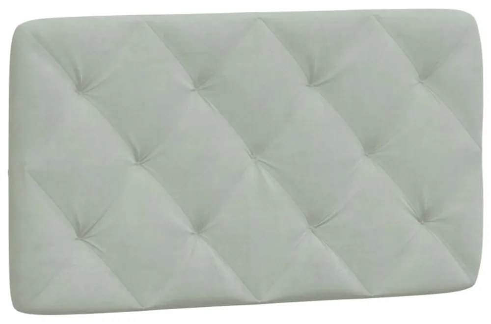 világosszürke bársony ágykeret LED-ekkel matrac nélkül 90 x 190 cm